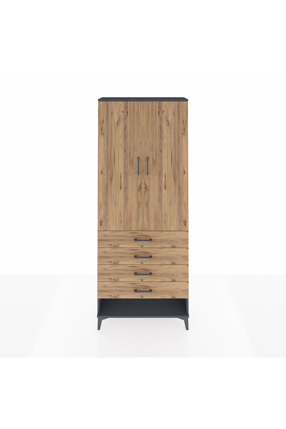 Arges Dolap 2 Raflı 4 Çekmeceli Tek Askılı 88x30x221 - S30M079V6A
