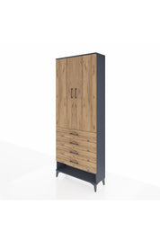 Arges Dolap 2 Raflı 4 Çekmeceli Tek Askılı 88x30x221 - S30M079V6A