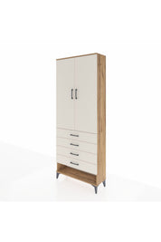 Arges Dolap 2 Raflı 4 Çekmeceli Tek Askılı 88x30x221 - S30M079V7A