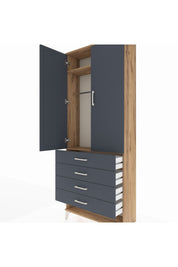 Arges Dolap 2 Raflı 4 Çekmeceli Tek Askılı 88x30x221 - S30M079V8A