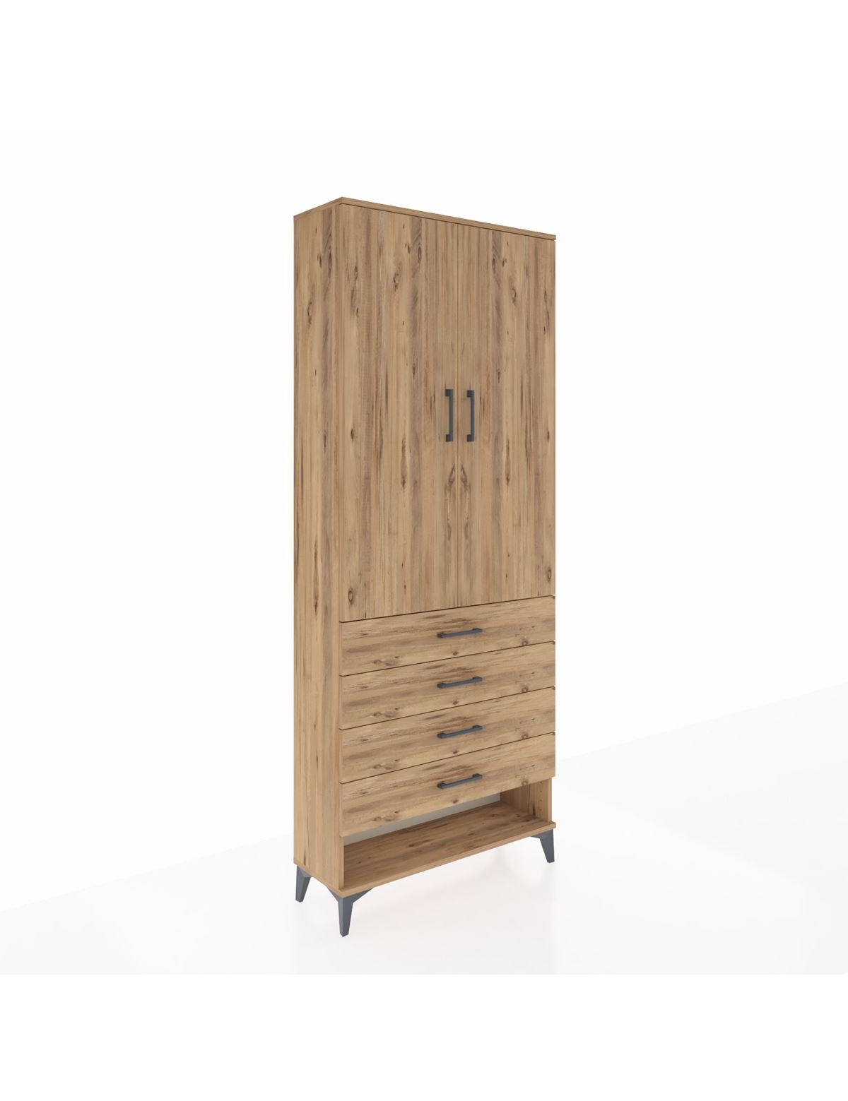 Arges Dolap 2 Raflı 4 Çekmeceli Tek Askılı 88x30x221 - S30M079V9A