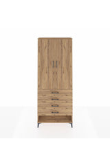 Arges Dolap 2 Raflı 4 Çekmeceli Tek Askılı 88x30x221