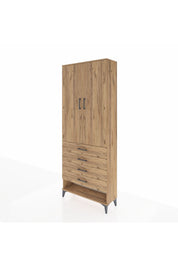 Arges Dolap 2 Raflı 4 Çekmeceli Tek Askılı 88x30x221 - S30M079V9A