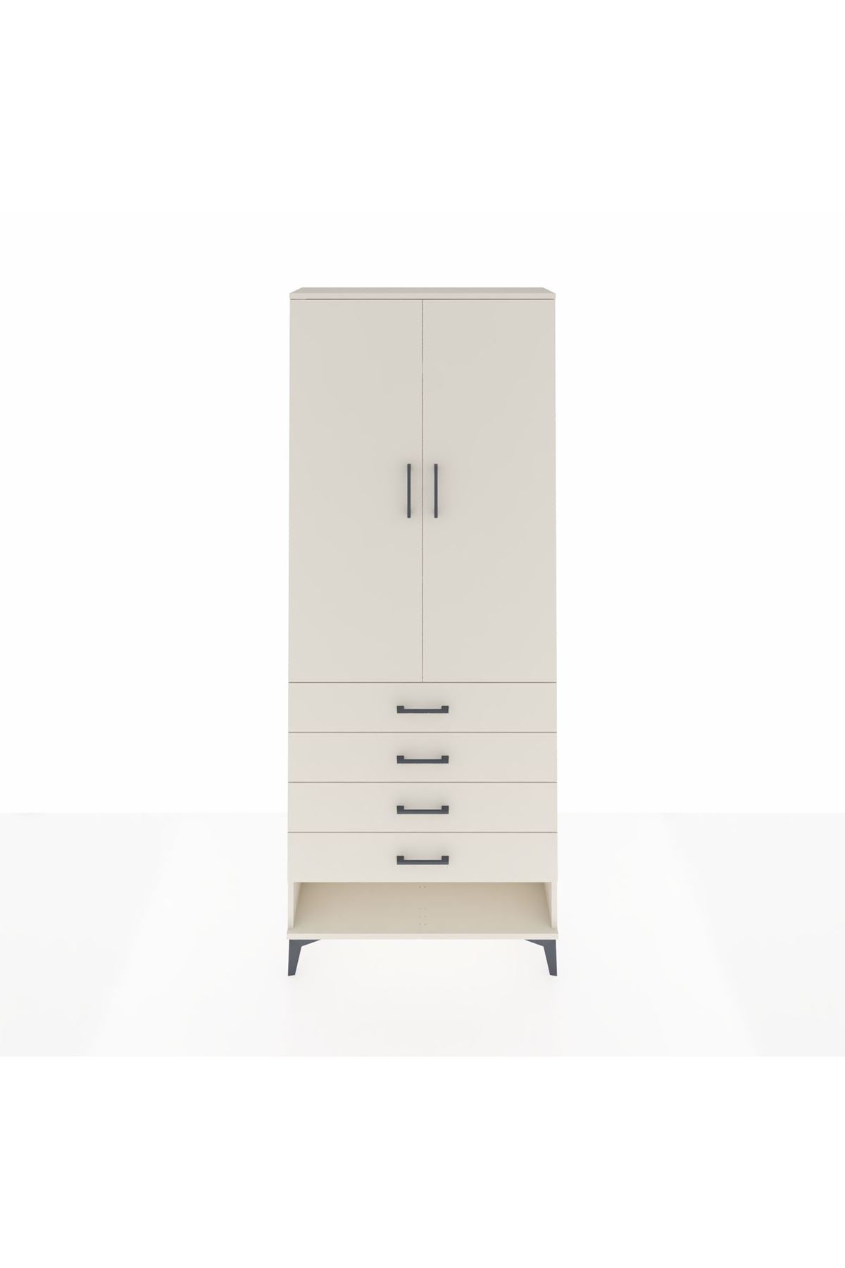 Arges Dolap 3 Raflı 4 Çekmeceli 2 Kapaklı 88x30x221 - S30M080V1A