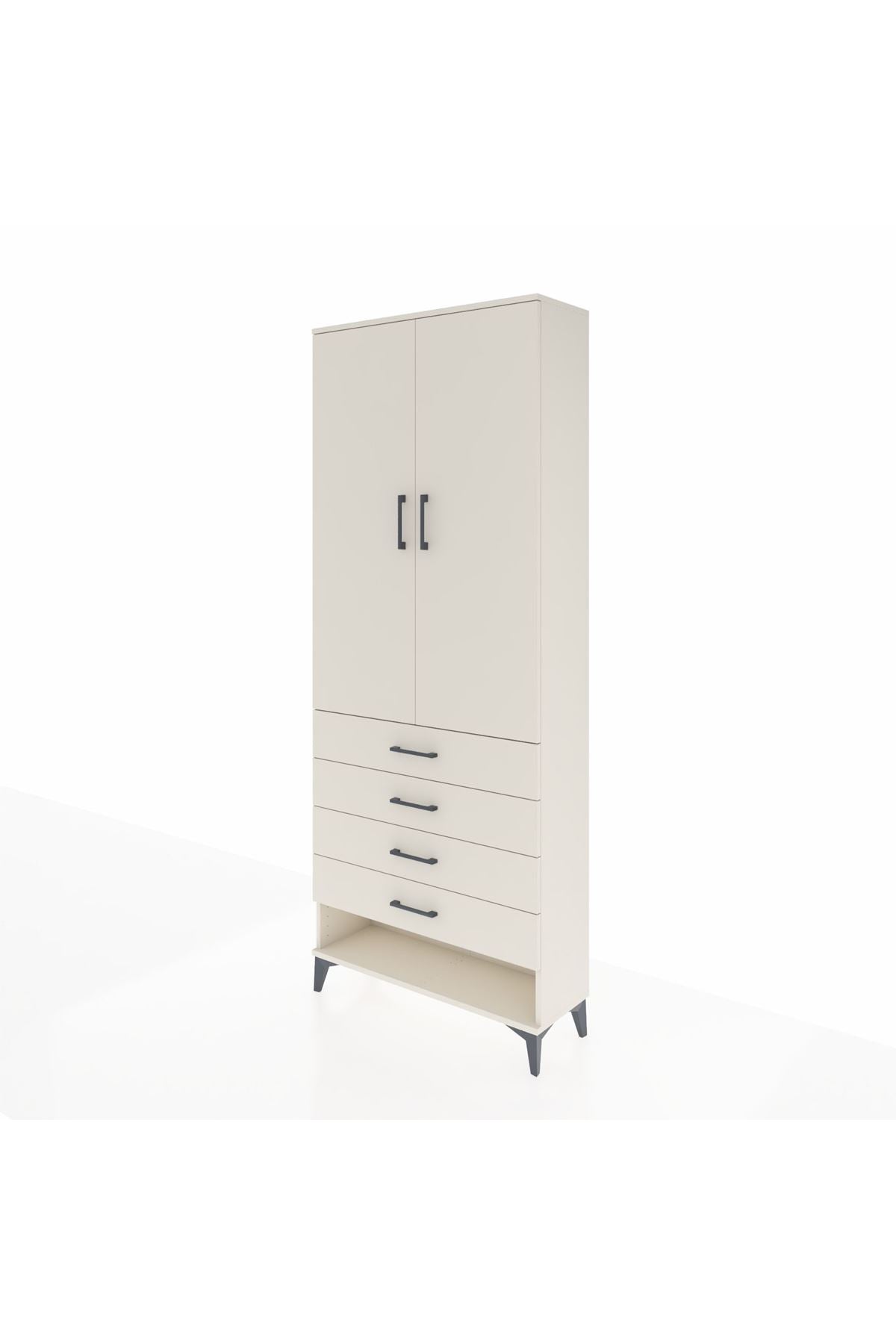 Arges Dolap 3 Raflı 4 Çekmeceli 2 Kapaklı 88x30x221 - S30M080V1A