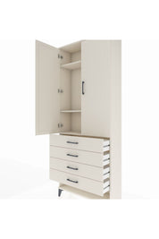 Arges Dolap 3 Raflı 4 Çekmeceli 2 Kapaklı 88x30x221 - S30M080V1A