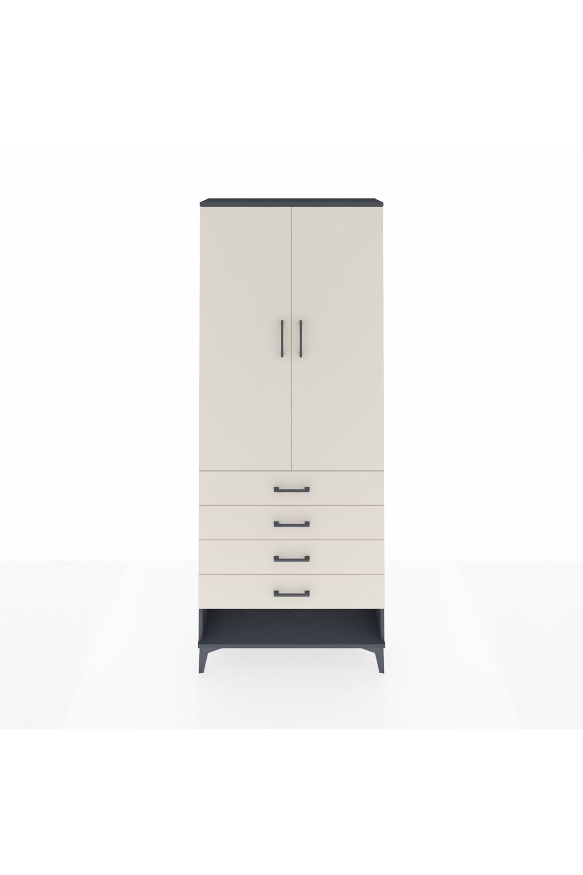 Arges Dolap 3 Raflı 4 Çekmeceli 2 Kapaklı 88x30x221 - S30M080V4A