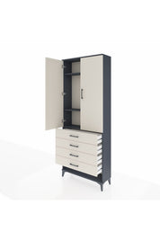Arges Dolap 3 Raflı 4 Çekmeceli 2 Kapaklı 88x30x221 - S30M080V4A