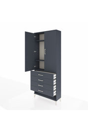 Arges Dolap 3 Raflı 4 Çekmeceli 2 Kapaklı 88x30x221 - S30M080V5A