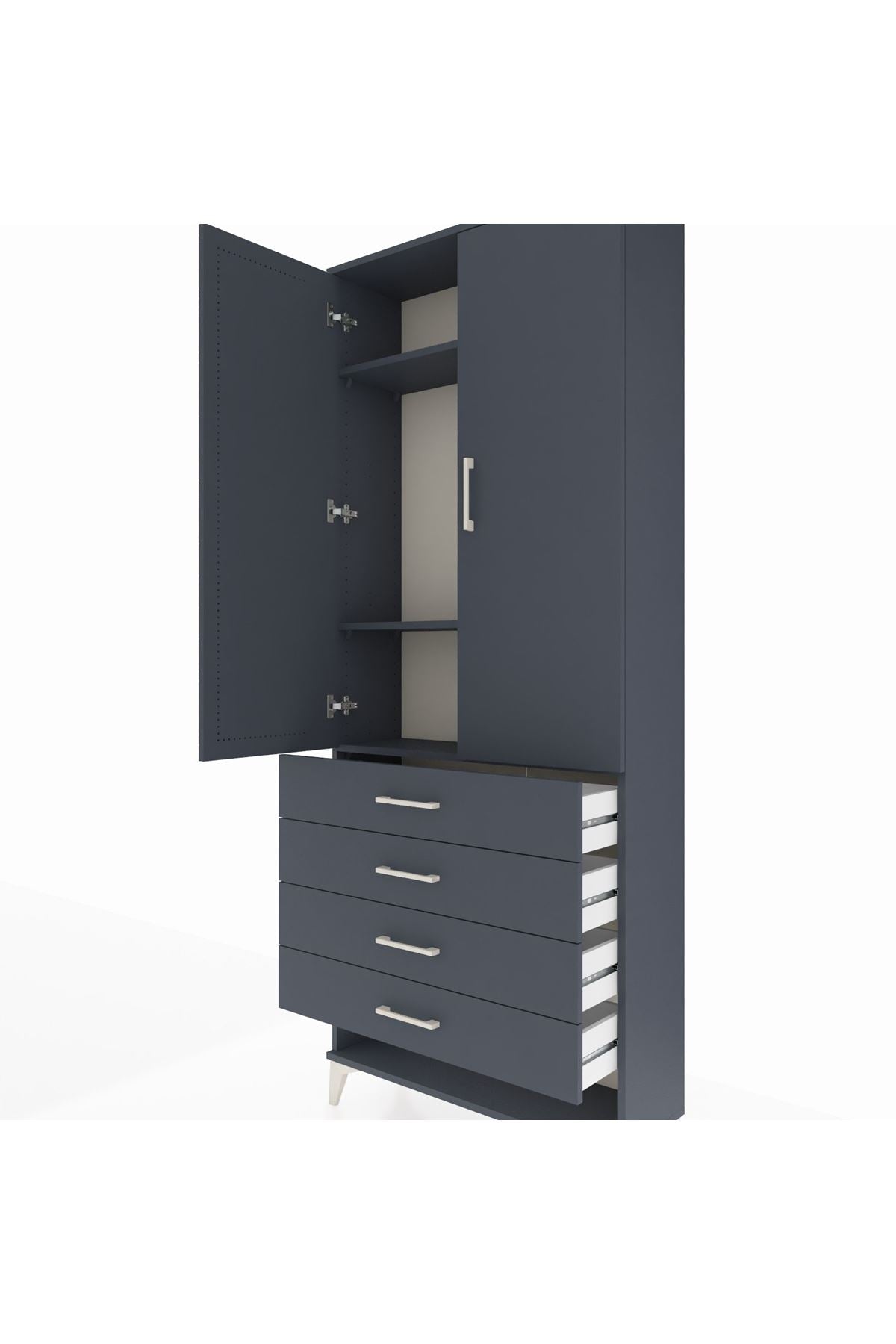 Arges Dolap 3 Raflı 4 Çekmeceli 2 Kapaklı 88x30x221 - S30M080V5A