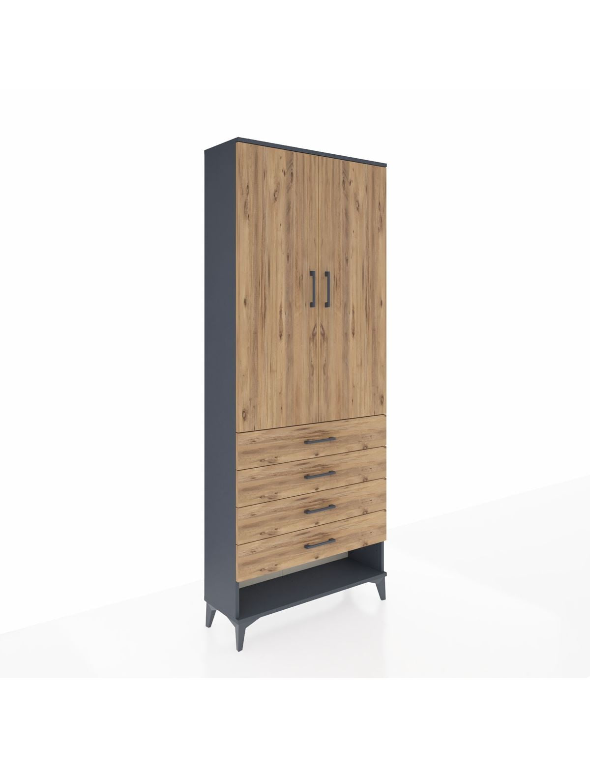 Arges Dolap 3 Raflı 4 Çekmeceli 2 Kapaklı 88x30x221 - S30M080V6A