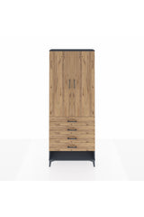 Arges Dolap 3 Raflı 4 Çekmeceli 2 Kapaklı 88x30x221