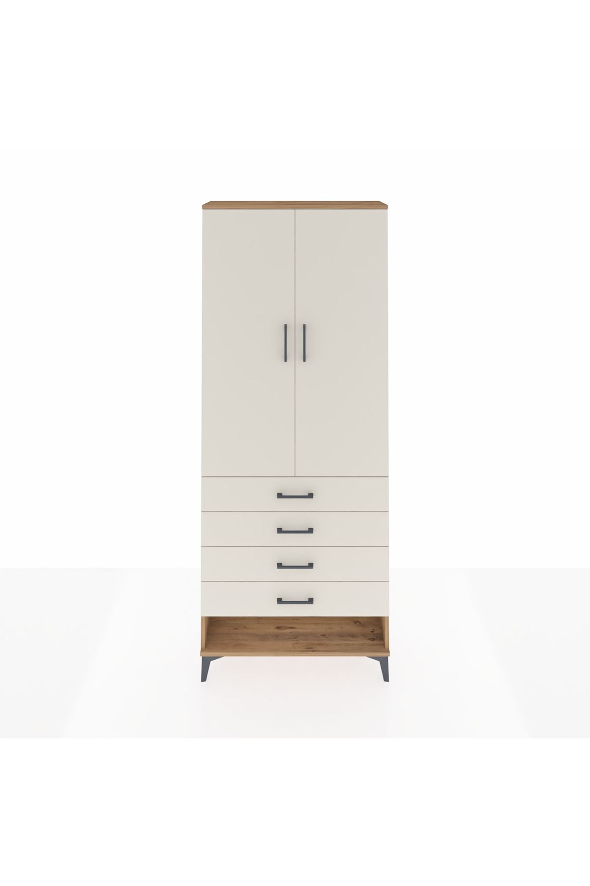 Arges Dolap 3 Raflı 4 Çekmeceli 2 Kapaklı 88x30x221 - S30M080V7A