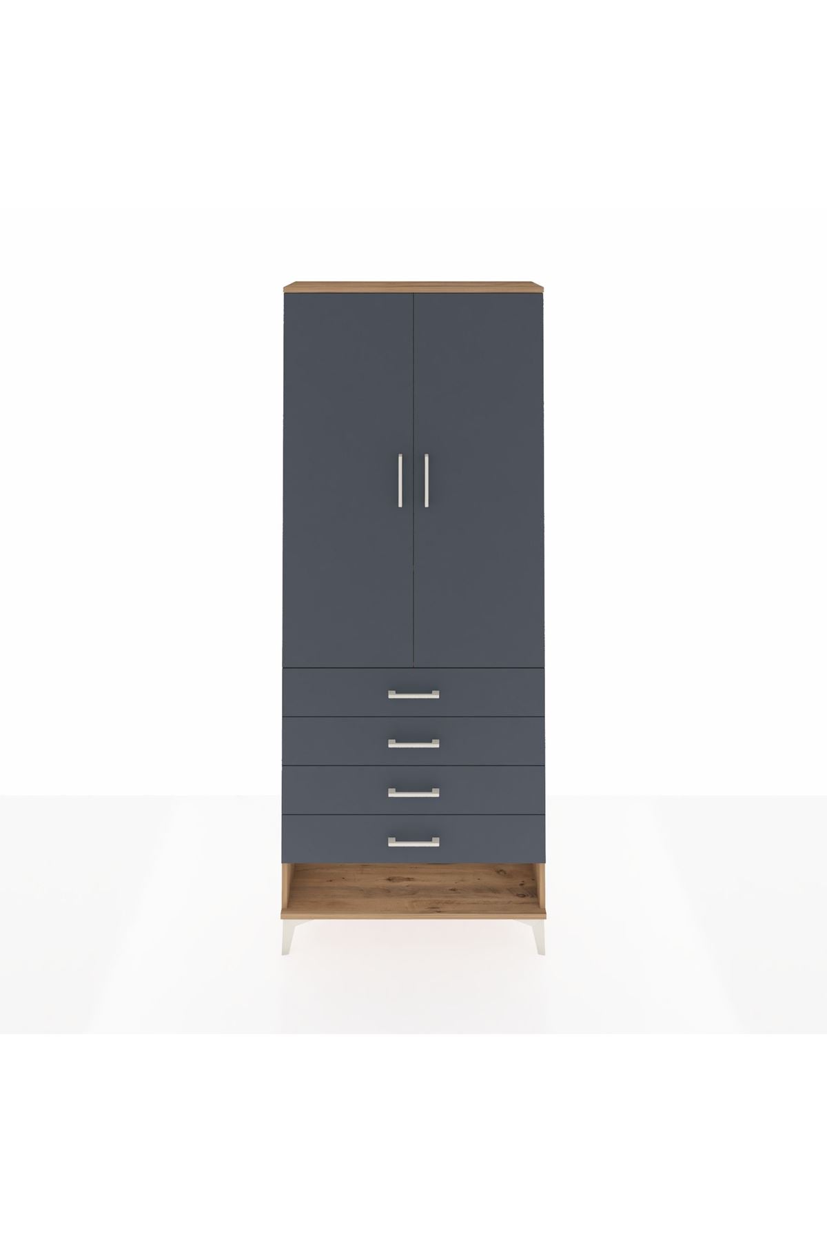 Arges Dolap 3 Raflı 4 Çekmeceli 2 Kapaklı 88x30x221 - S30M080V8A