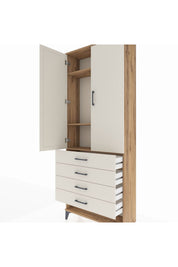 Arges Dolap 3 Raflı 4 Çekmeceli 2 Kapaklı 88x30x221 - S30M080V7A