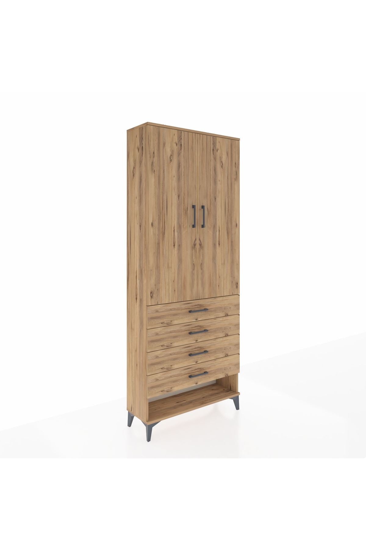 Arges Dolap 3 Raflı 4 Çekmeceli 2 Kapaklı 88x30x221 - S30M080V9A