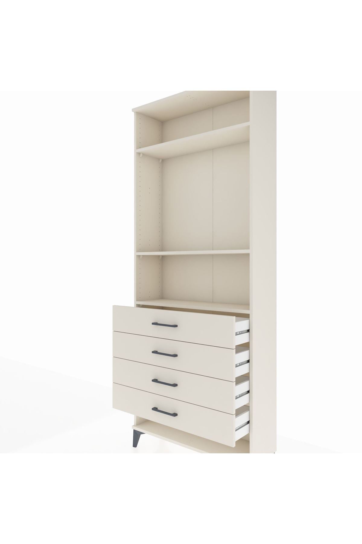 Arges Dolap 3 Raflı 4 Çekmeceli 88x30x221 - S30M081V1A