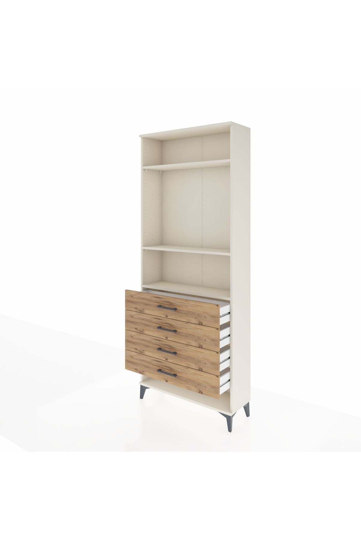 Arges Dolap 3 Raflı 4 Çekmeceli 88x30x221 - S30M081V3A