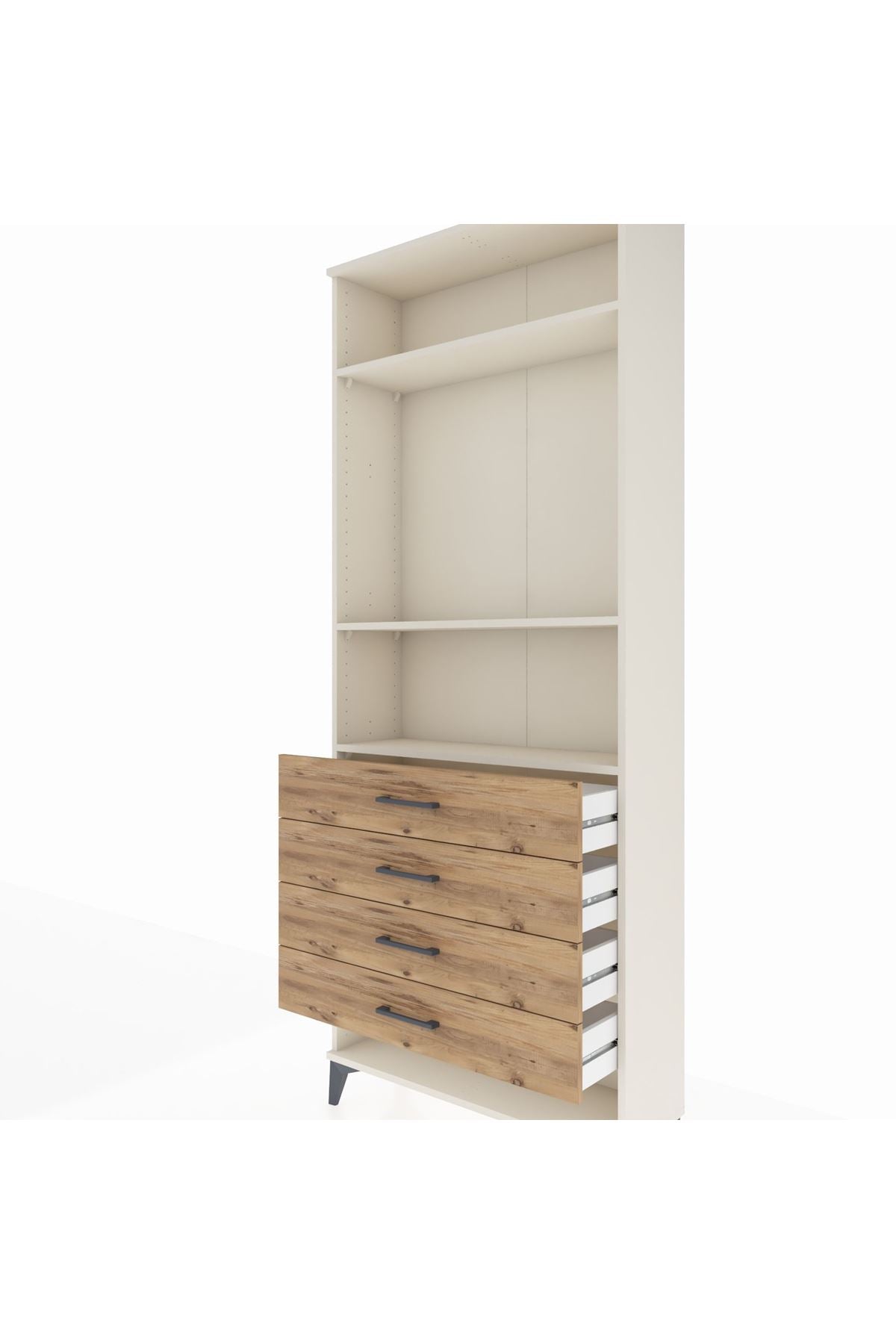 Arges Dolap 3 Raflı 4 Çekmeceli 88x30x221 - S30M081V3A