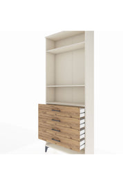 Arges Dolap 3 Raflı 4 Çekmeceli 88x30x221 - S30M081V3A
