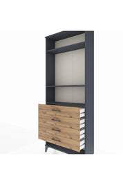 Arges Dolap 3 Raflı 4 Çekmeceli 88x30x221 - S30M081V6A