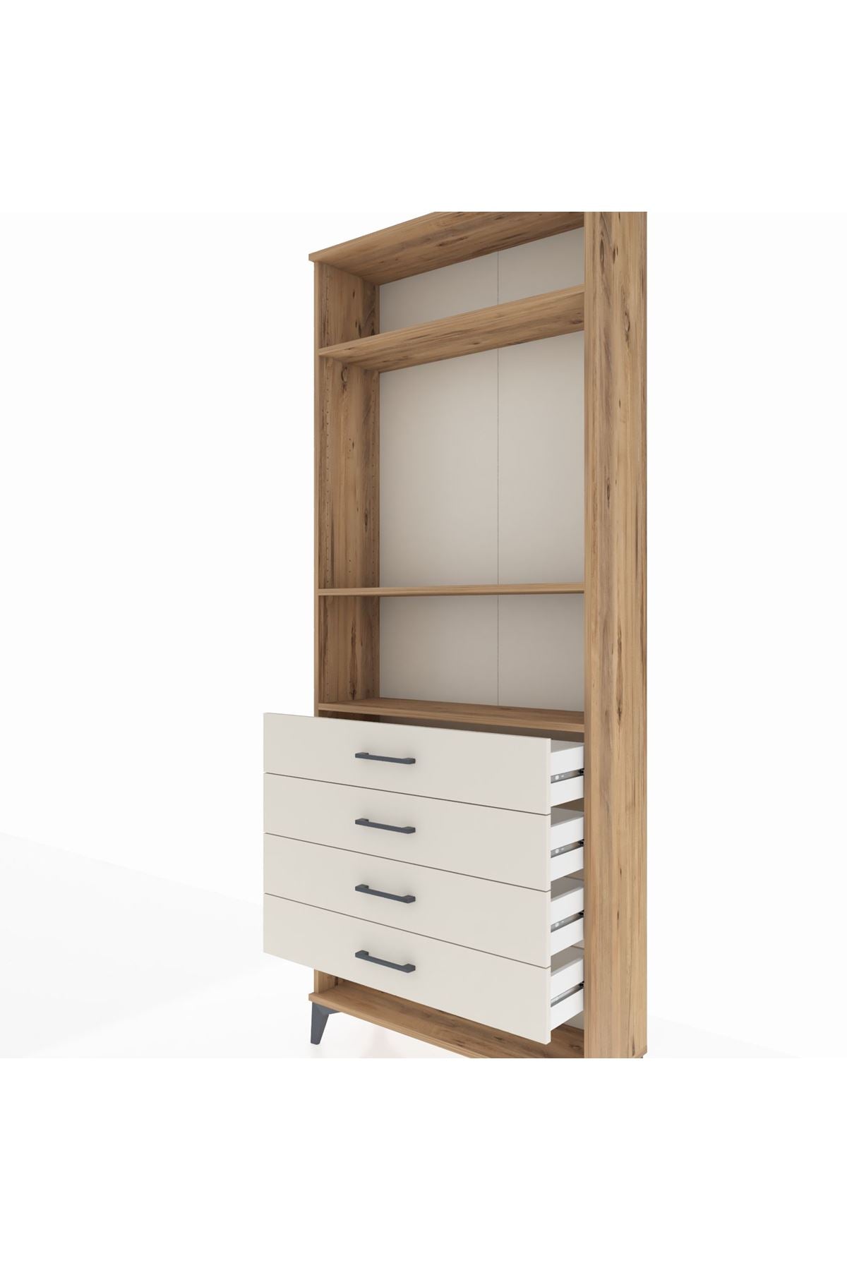 Arges Dolap 3 Raflı 4 Çekmeceli 88x30x221 - S30M081V7A
