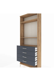 Arges Dolap 3 Raflı 4 Çekmeceli 88x30x221 - S30M081V8A