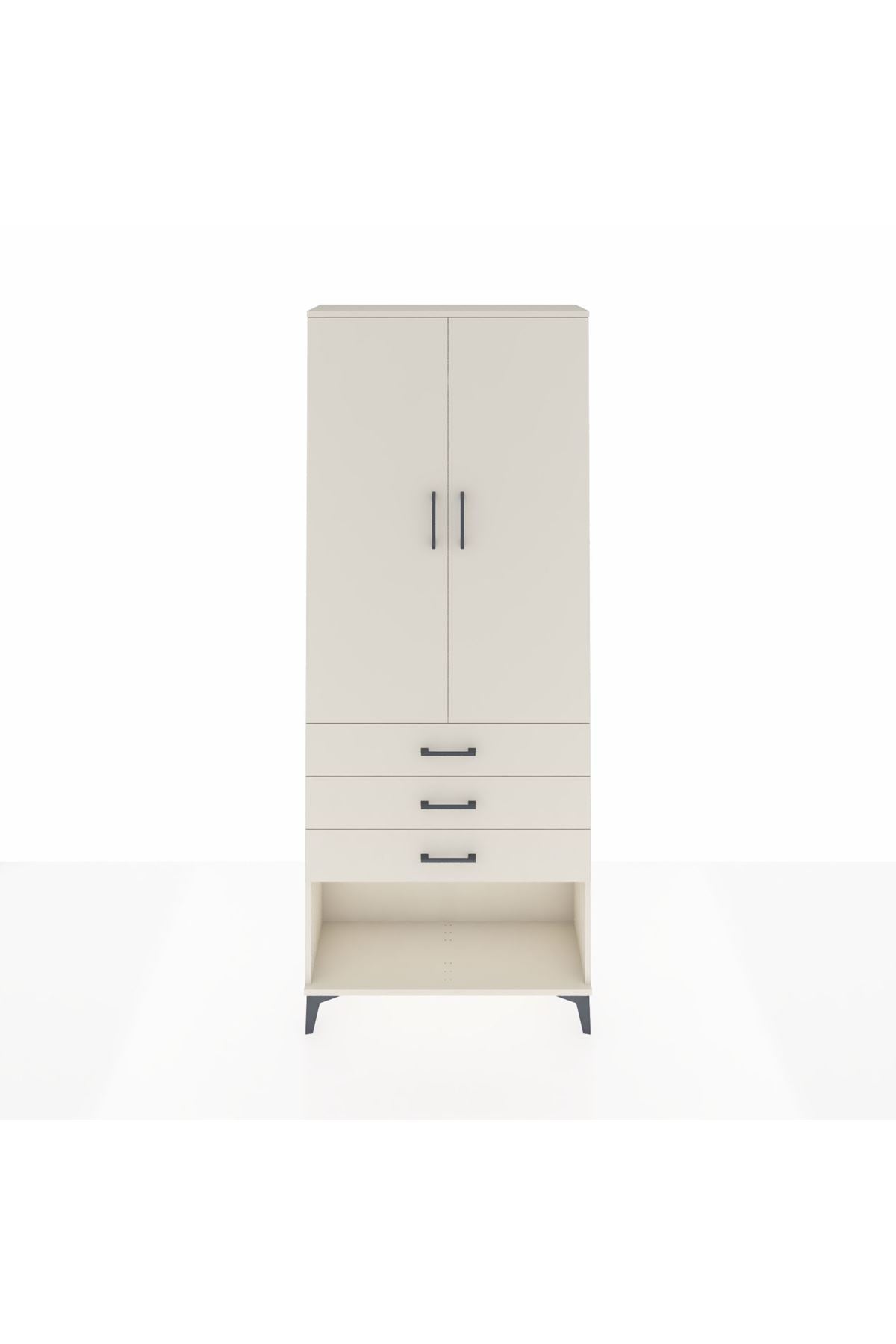 Arges Dolap 2 Raflı 3 Çekmeceli Tek Askılı 88x30x221 - S30M082V1A