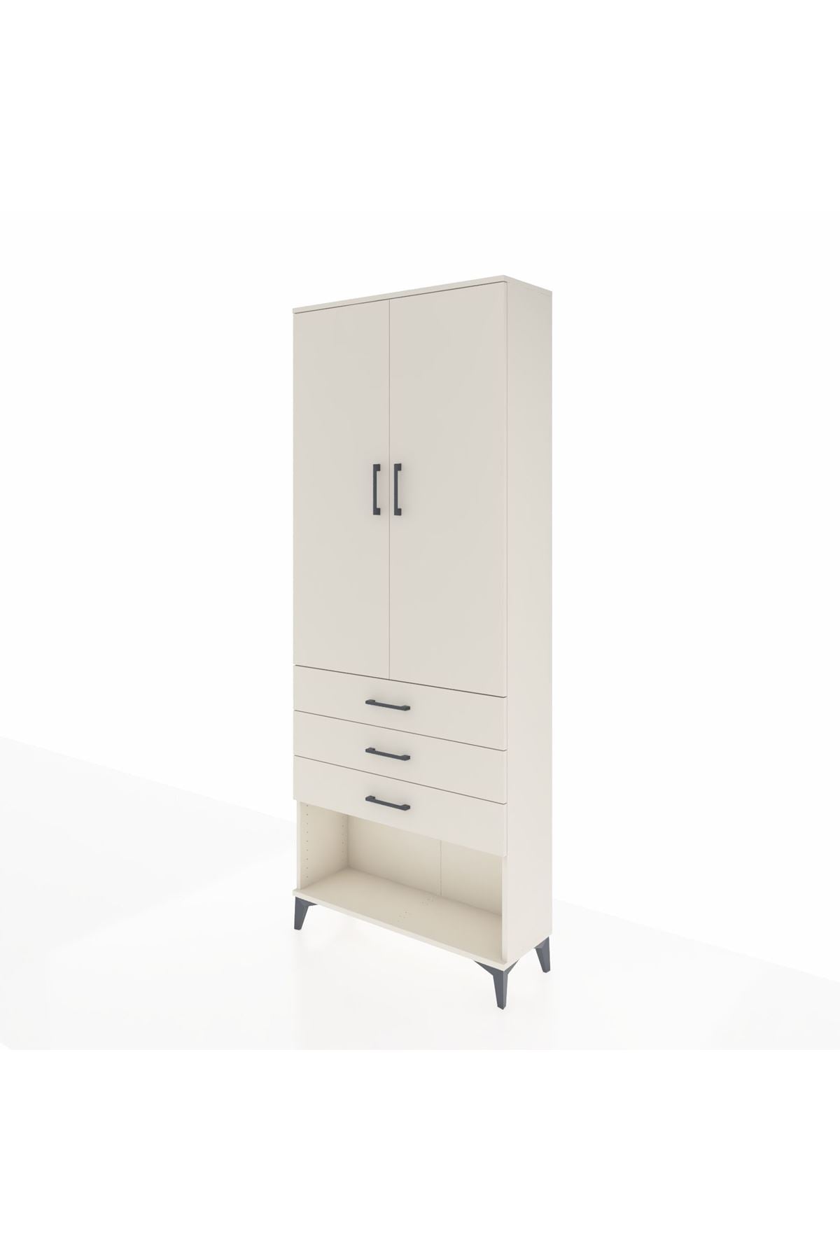 Arges Dolap 2 Raflı 3 Çekmeceli Tek Askılı 88x30x221 - S30M082V1A