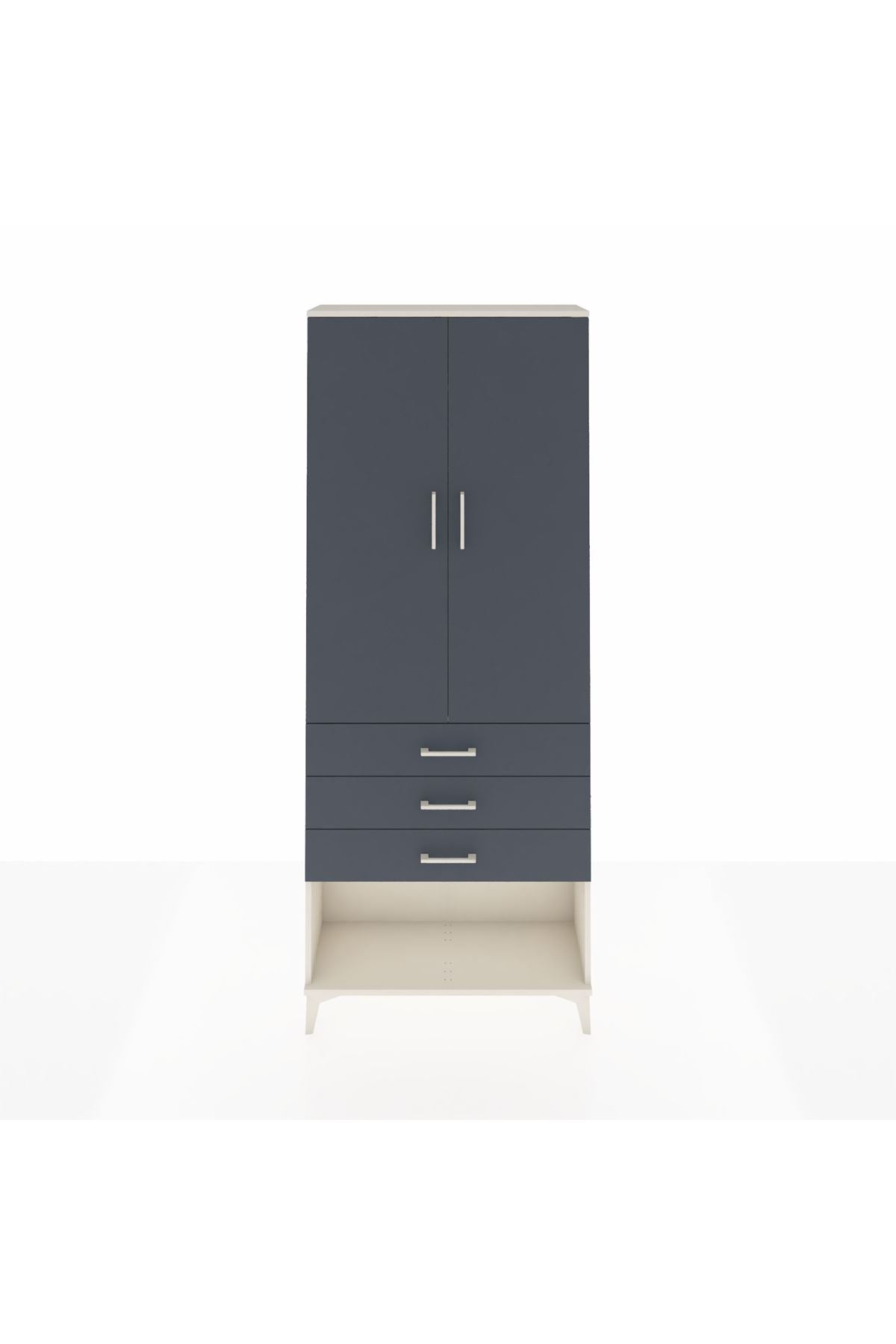 Arges Dolap 2 Raflı 3 Çekmeceli Tek Askılı 88x30x221 - S30M082V2A
