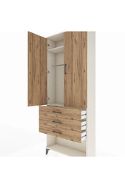 Arges Dolap 2 Raflı 3 Çekmeceli Tek Askılı 88x30x221 - S30M082V3A