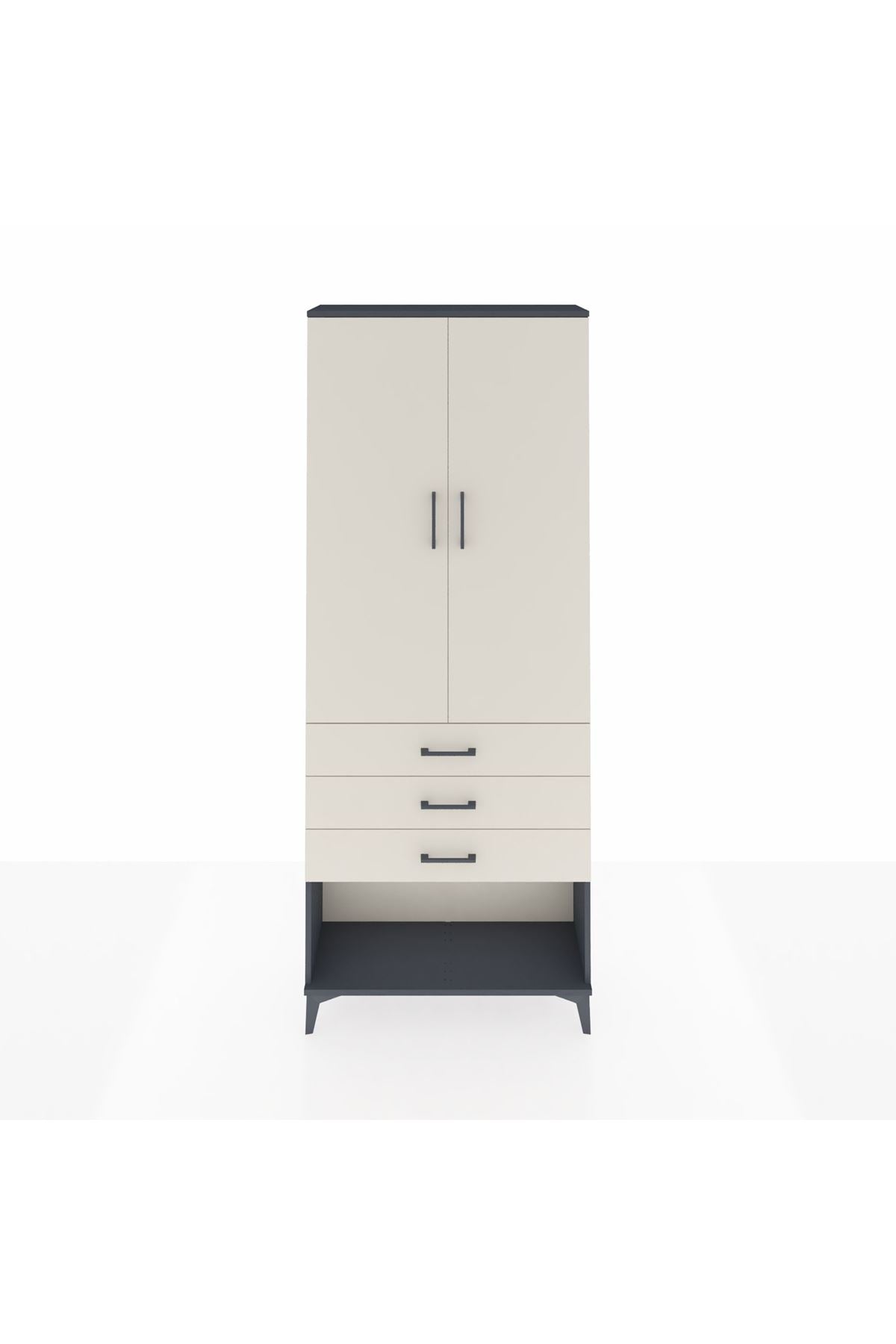 Arges Dolap 2 Raflı 3 Çekmeceli Tek Askılı 88x30x221 - S30M082V4A
