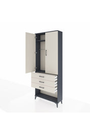 Arges Dolap 2 Raflı 3 Çekmeceli Tek Askılı 88x30x221 - S30M082V4A