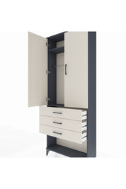 Arges Dolap 2 Raflı 3 Çekmeceli Tek Askılı 88x30x221 - S30M082V4A