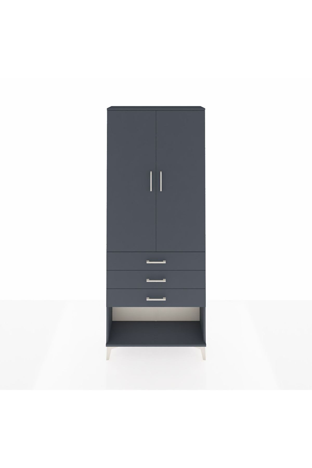 Arges Dolap 2 Raflı 3 Çekmeceli Tek Askılı 88x30x221 - S30M082V5A
