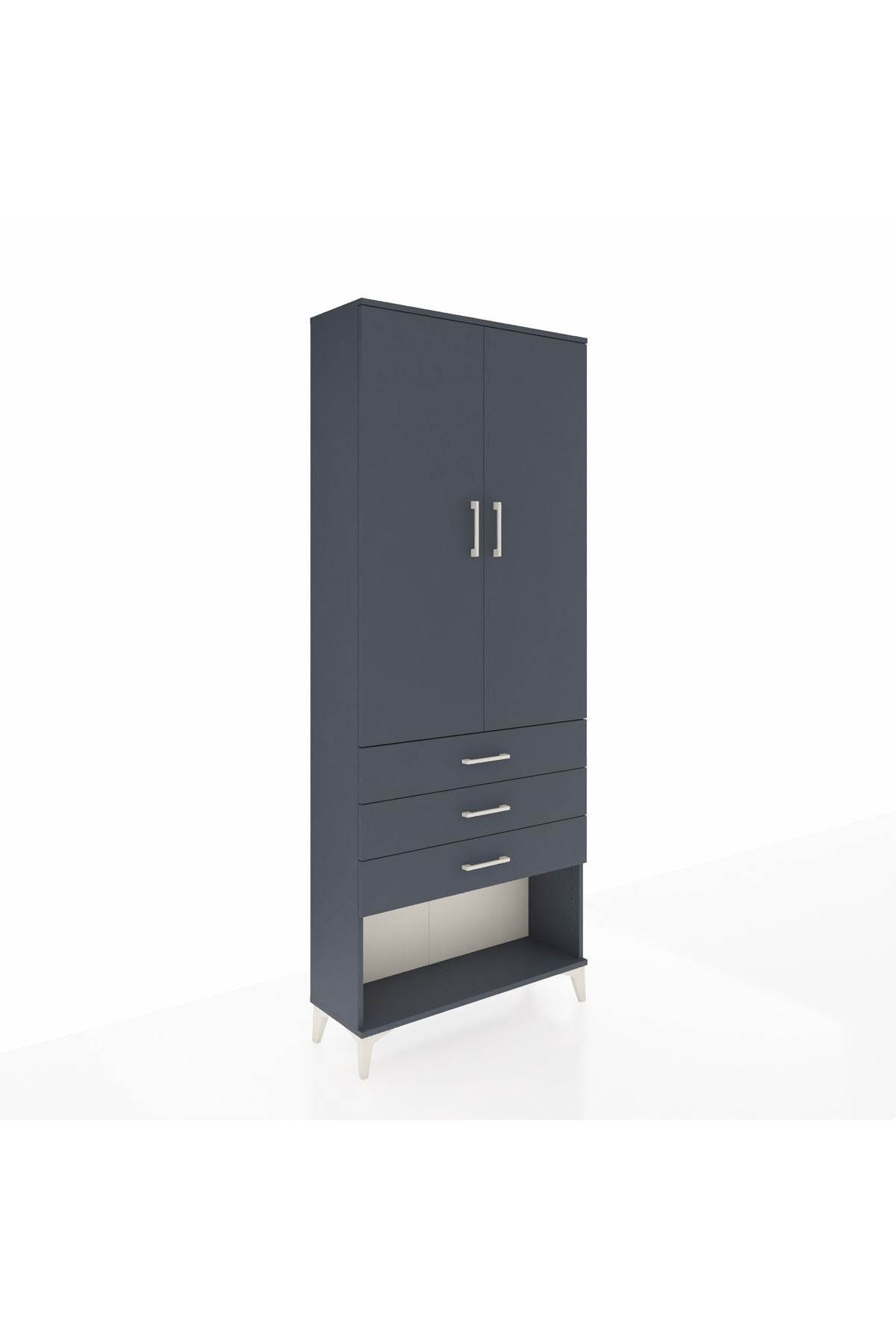 Arges Dolap 2 Raflı 3 Çekmeceli Tek Askılı 88x30x221 - S30M082V5A