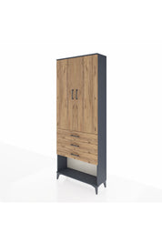 Arges Dolap 2 Raflı 3 Çekmeceli Tek Askılı 88x30x221 - S30M082V6A