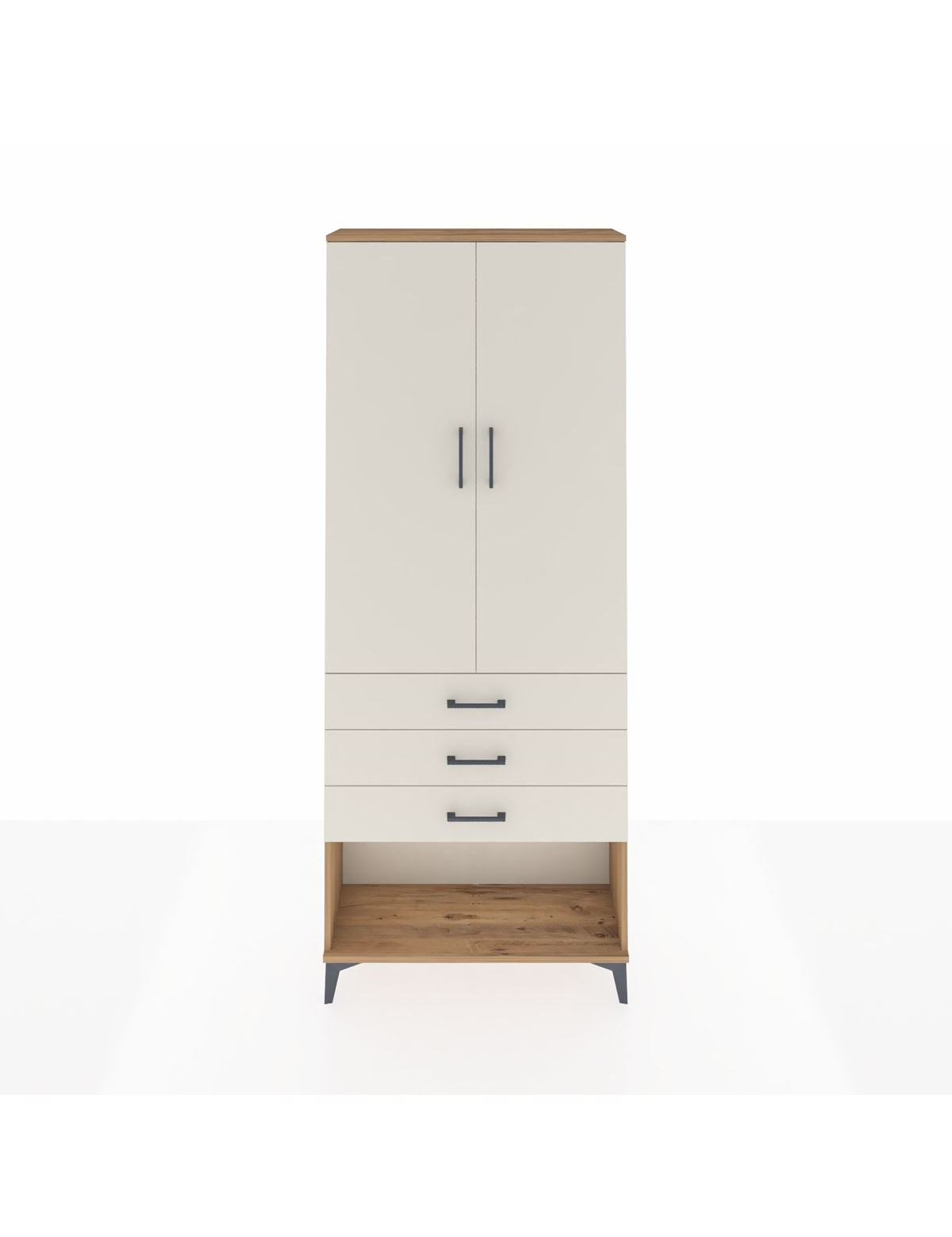 Arges Dolap 2 Raflı 3 Çekmeceli Tek Askılı 88x30x221 - S30M082V7A