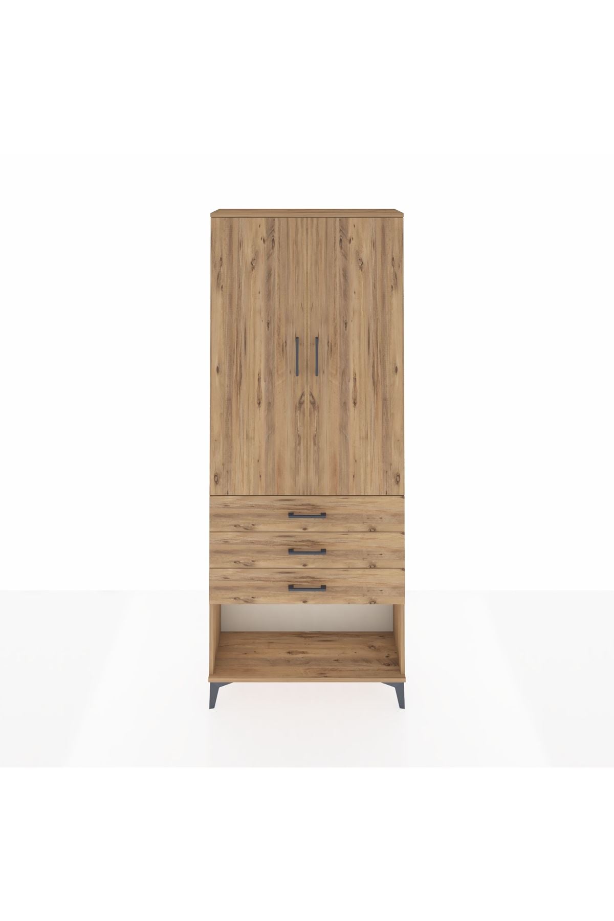 Arges Dolap 2 Raflı 3 Çekmeceli Tek Askılı 88x30x221 - S30M082V9A