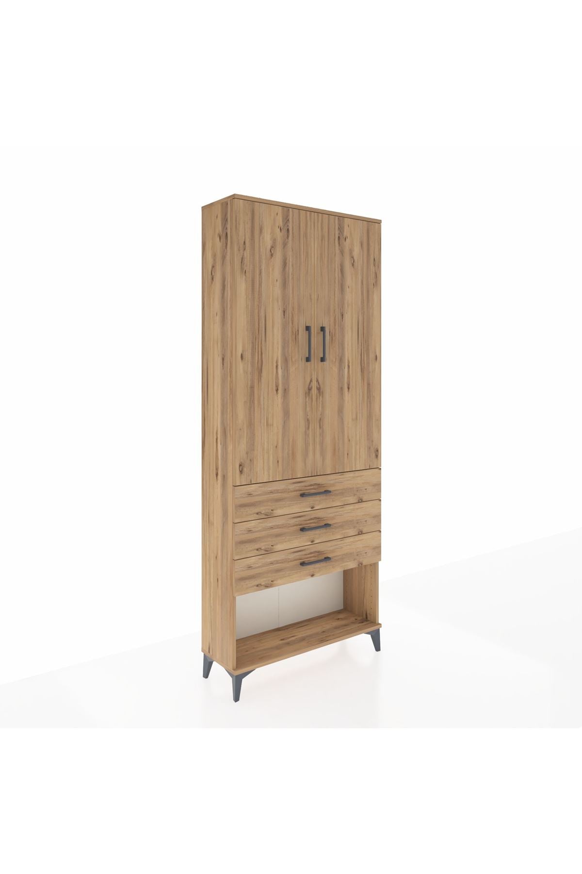 Arges Dolap 2 Raflı 3 Çekmeceli Tek Askılı 88x30x221 - S30M082V9A