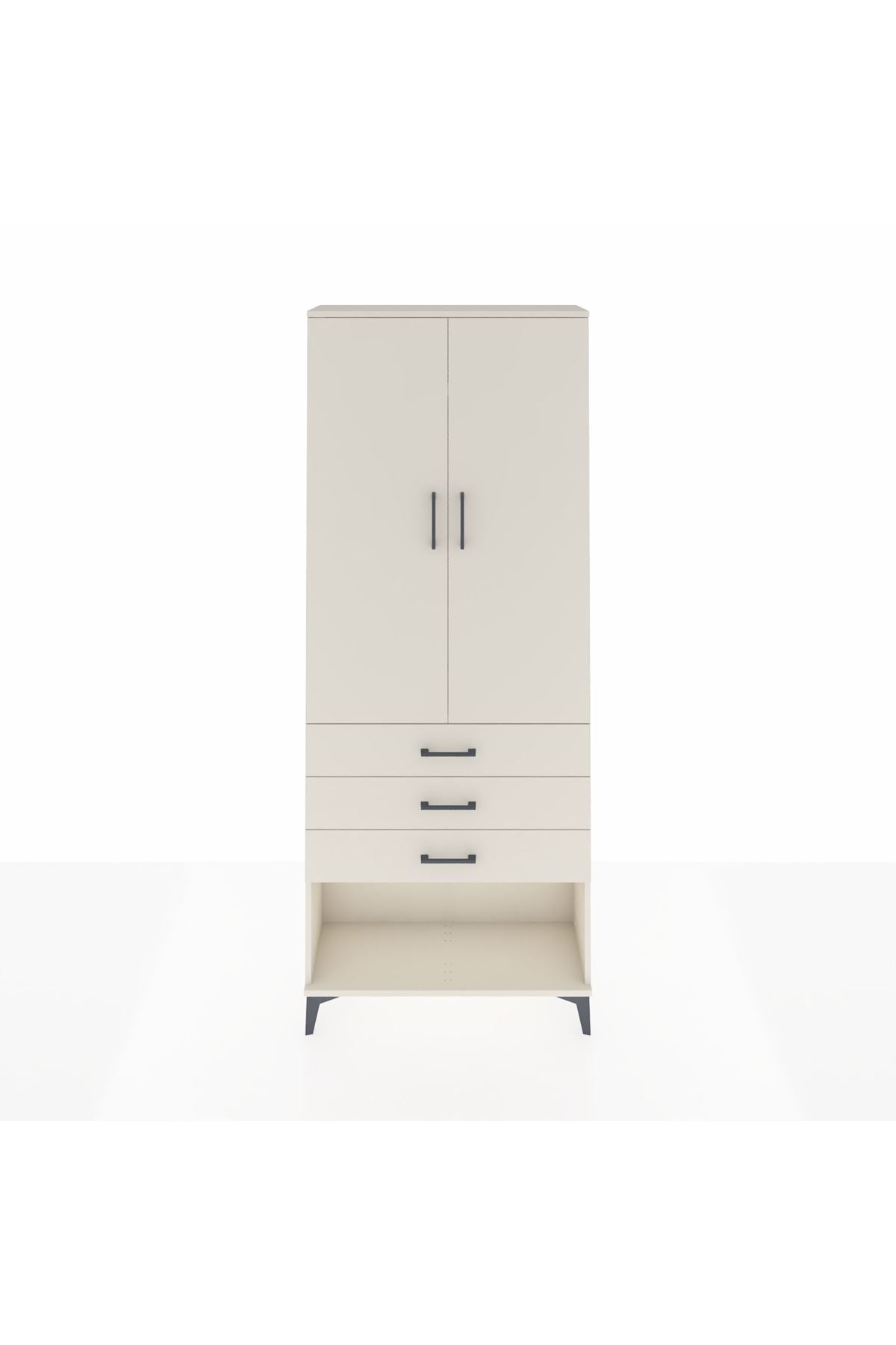 Arges Dolap 3 Raflı 3 Çekmeceli 2 Kapaklı 88x30x221 - S30M083V1A