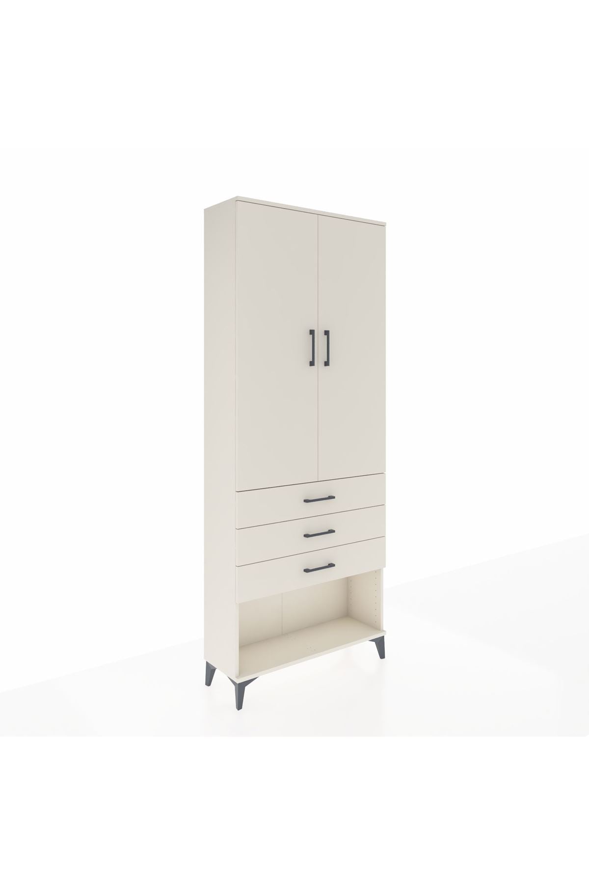 Arges Dolap 3 Raflı 3 Çekmeceli 2 Kapaklı 88x30x221 - S30M083V1A