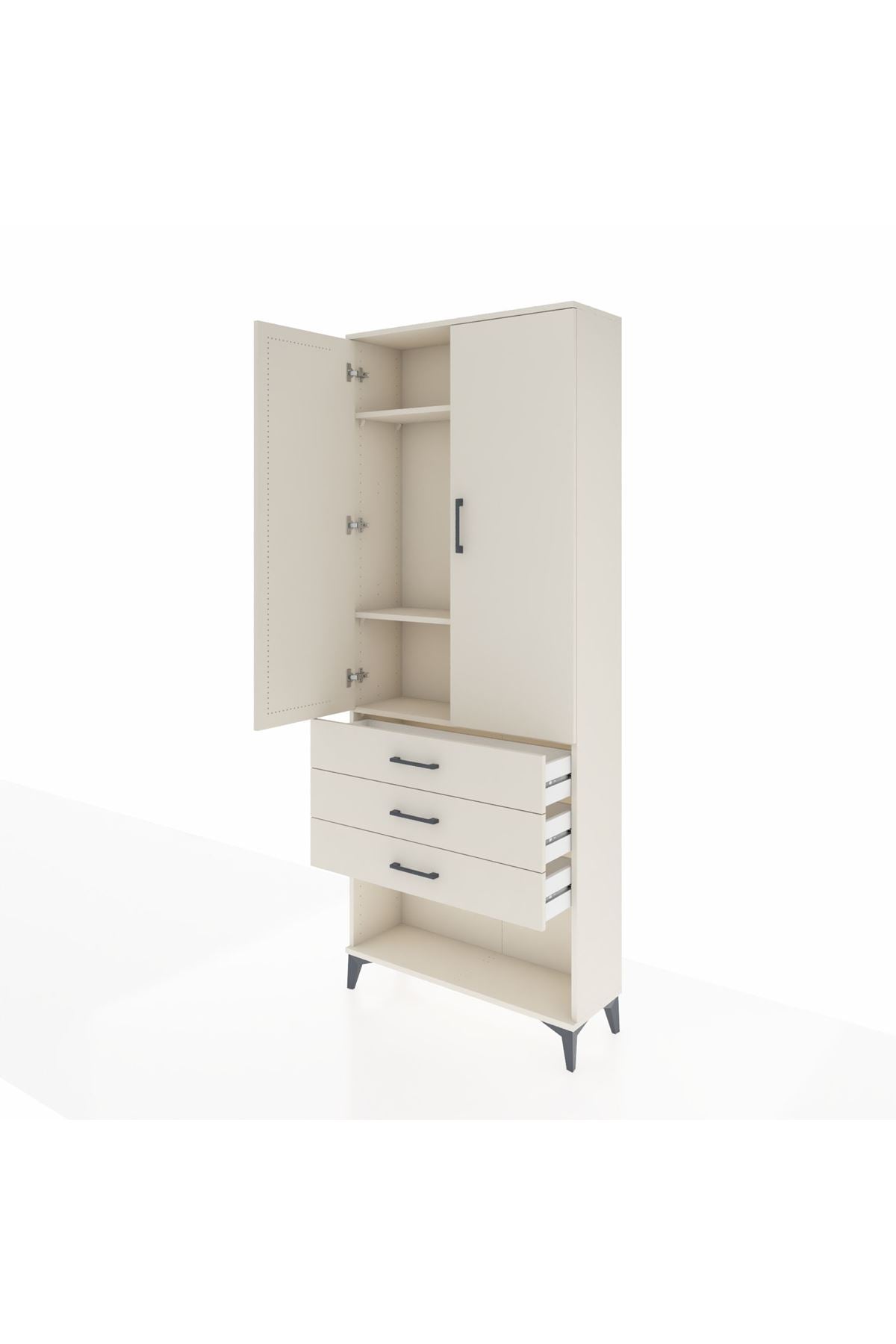 Arges Dolap 3 Raflı 3 Çekmeceli 2 Kapaklı 88x30x221 - S30M083V1A