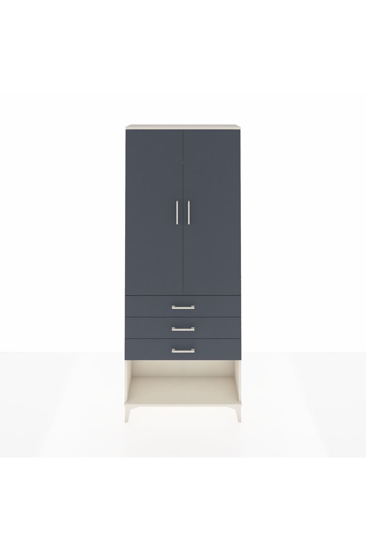 Arges Dolap 3 Raflı 3 Çekmeceli 2 Kapaklı 88x30x221 - S30M083V2A