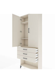 Arges Dolap 3 Raflı 3 Çekmeceli 2 Kapaklı 88x30x221 - S30M083V1A