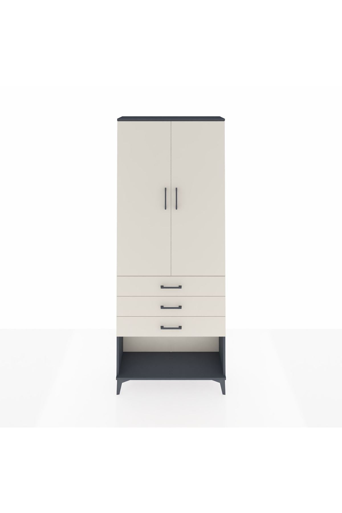 Arges Dolap 3 Raflı 3 Çekmeceli 2 Kapaklı 88x30x221 - S30M083V4A