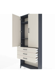 Arges Dolap 3 Raflı 3 Çekmeceli 2 Kapaklı 88x30x221 - S30M083V4A