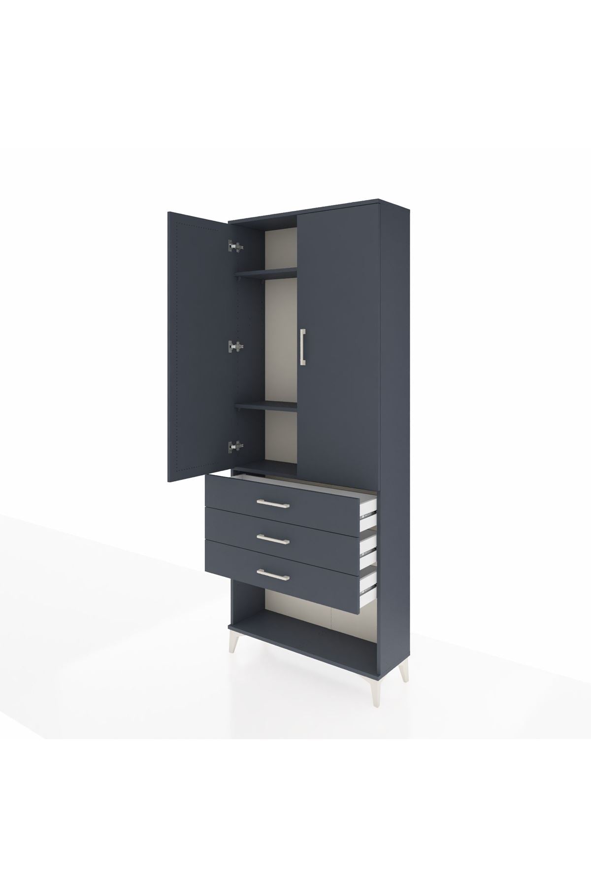 Arges Dolap 3 Raflı 3 Çekmeceli 2 Kapaklı 88x30x221 - S30M083V5A