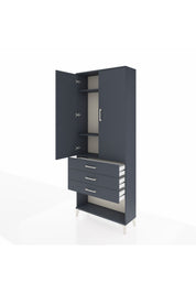 Arges Dolap 3 Raflı 3 Çekmeceli 2 Kapaklı 88x30x221 - S30M083V5A