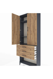 Arges Dolap 3 Raflı 3 Çekmeceli 2 Kapaklı 88x30x221 - S30M083V6A